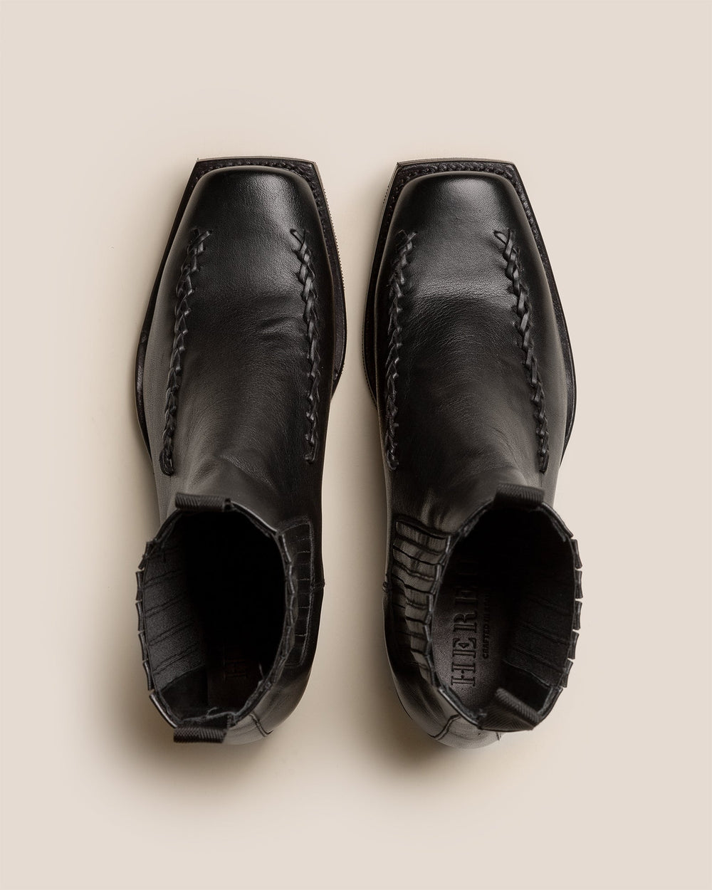 AGULLA - Square-Toe Braided Detail Chelsea Boot