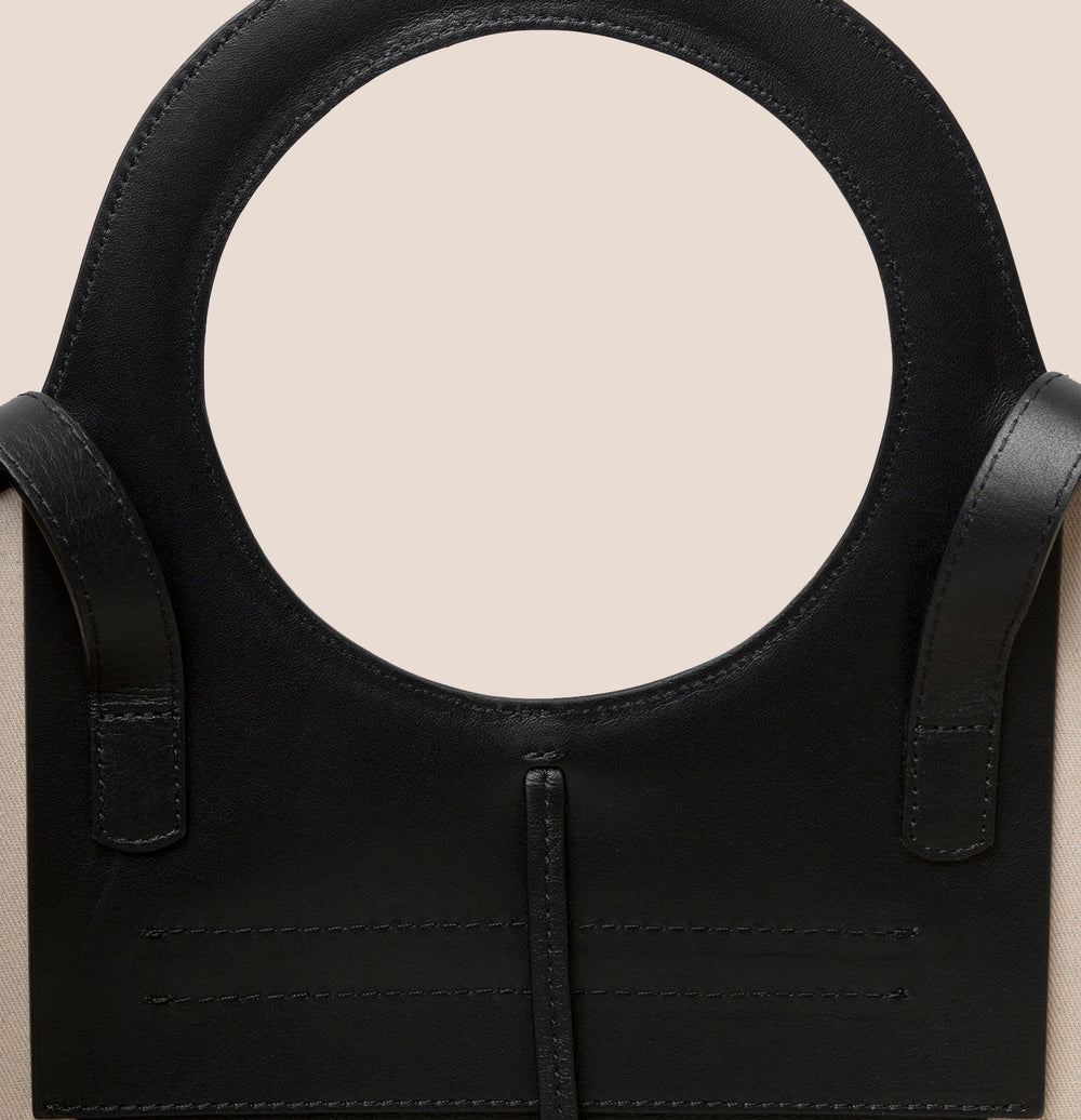 CALA S - Leather-trimmed Canvas Tote Bag
