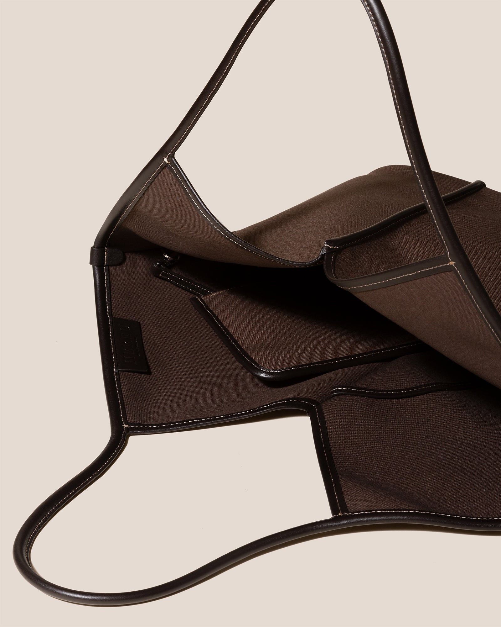 CALELLA - Leather-trimmed Organic Cotton Tote Bag