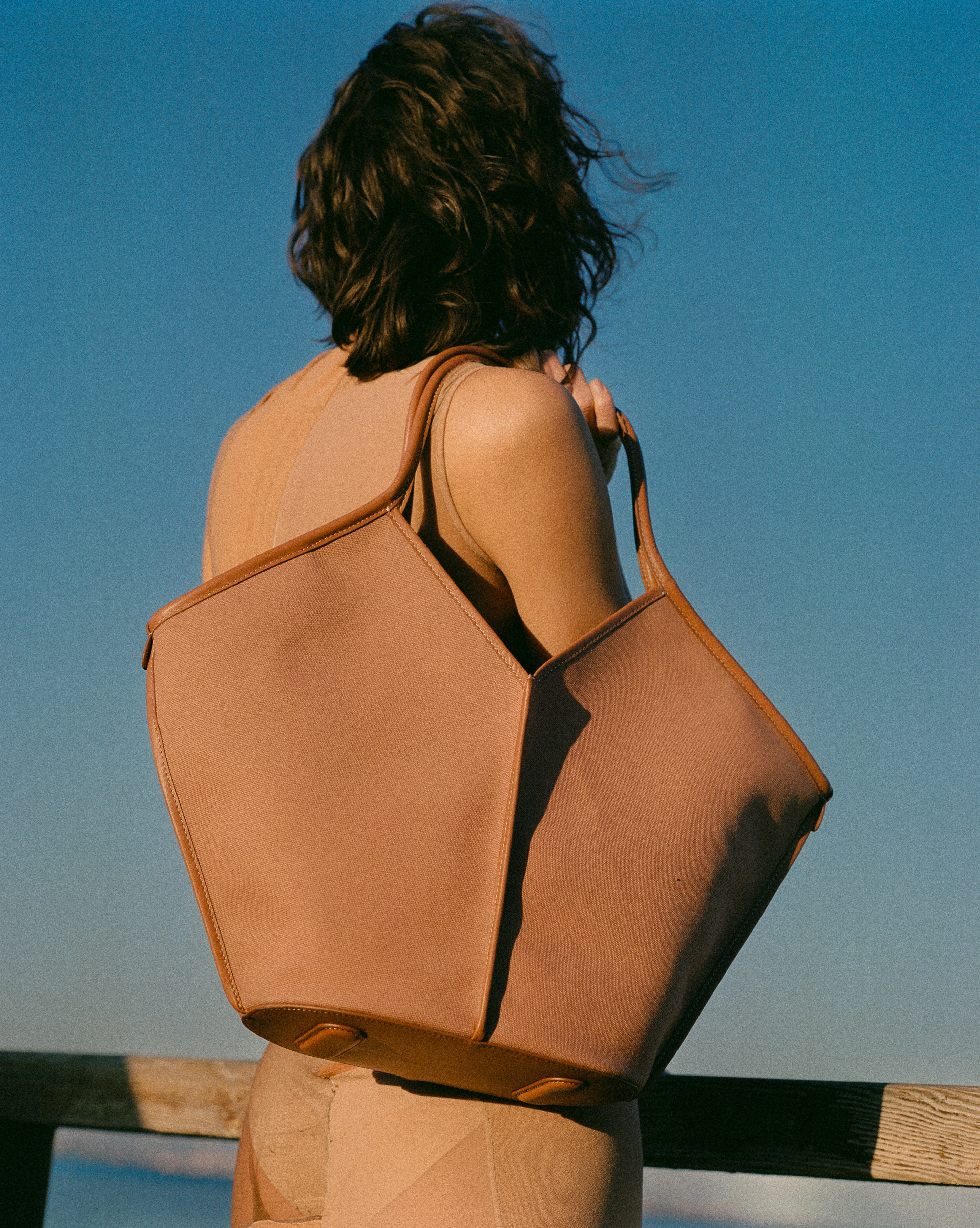 CALELLA - Leather-trimmed Organic Cotton Tote Bag