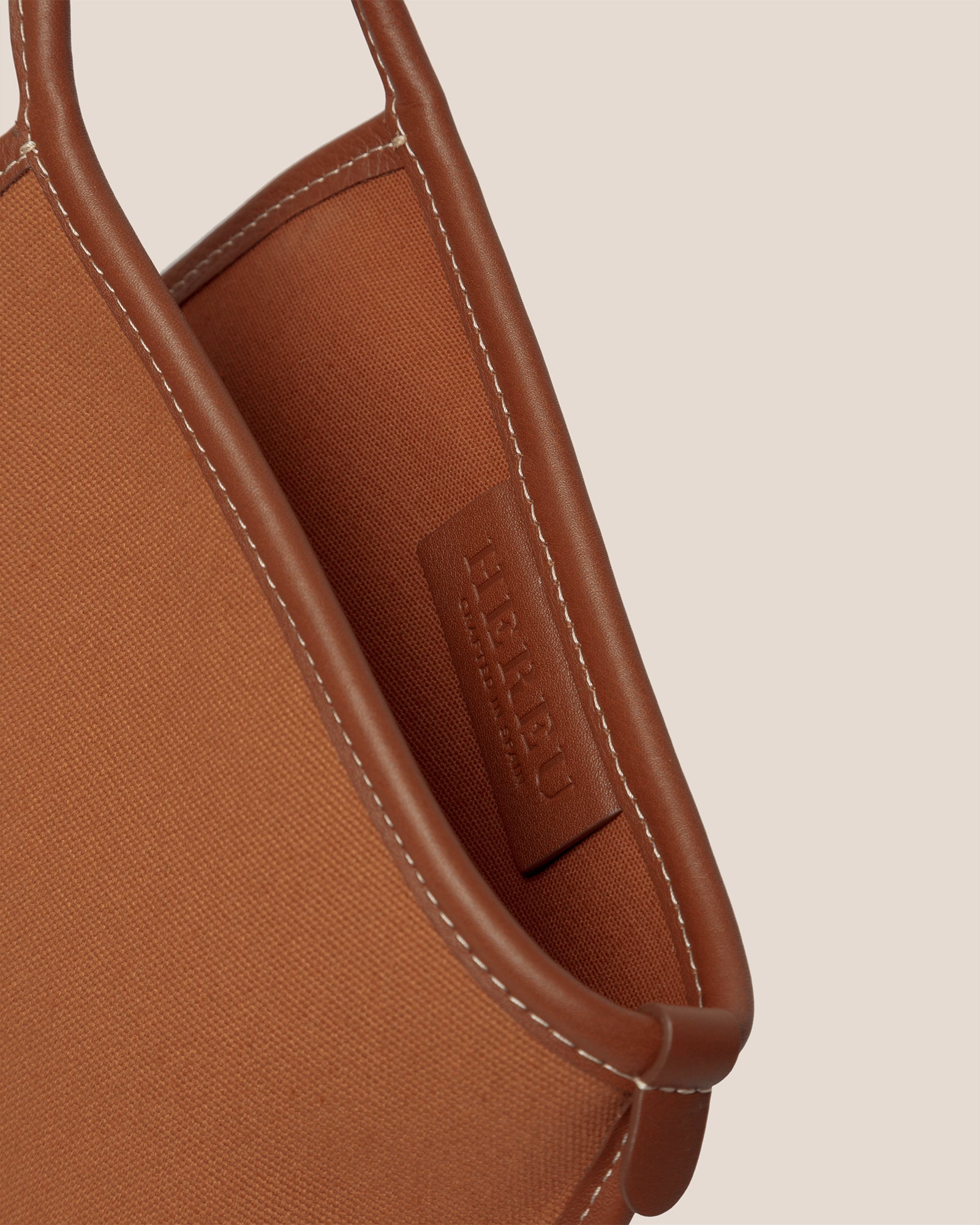 CALELLA - Leather-trimmed Organic Cotton Tote Bag