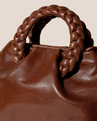 BOMBON M SUPPLE SHINY - Medium Plaited-handle Leather Handbag