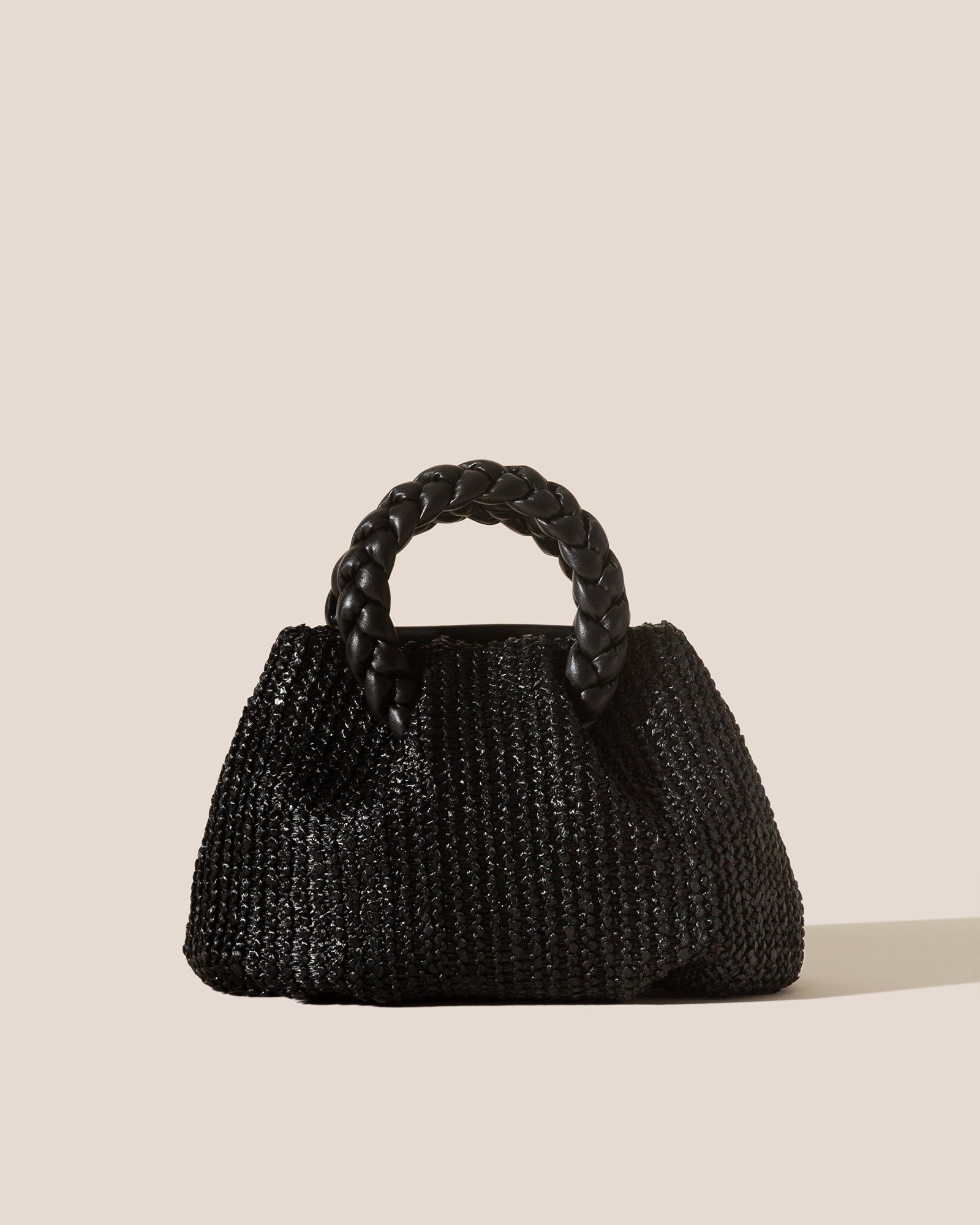 BOMBON M RAFFIA - Medium Plaited-handle Raffia Handbag