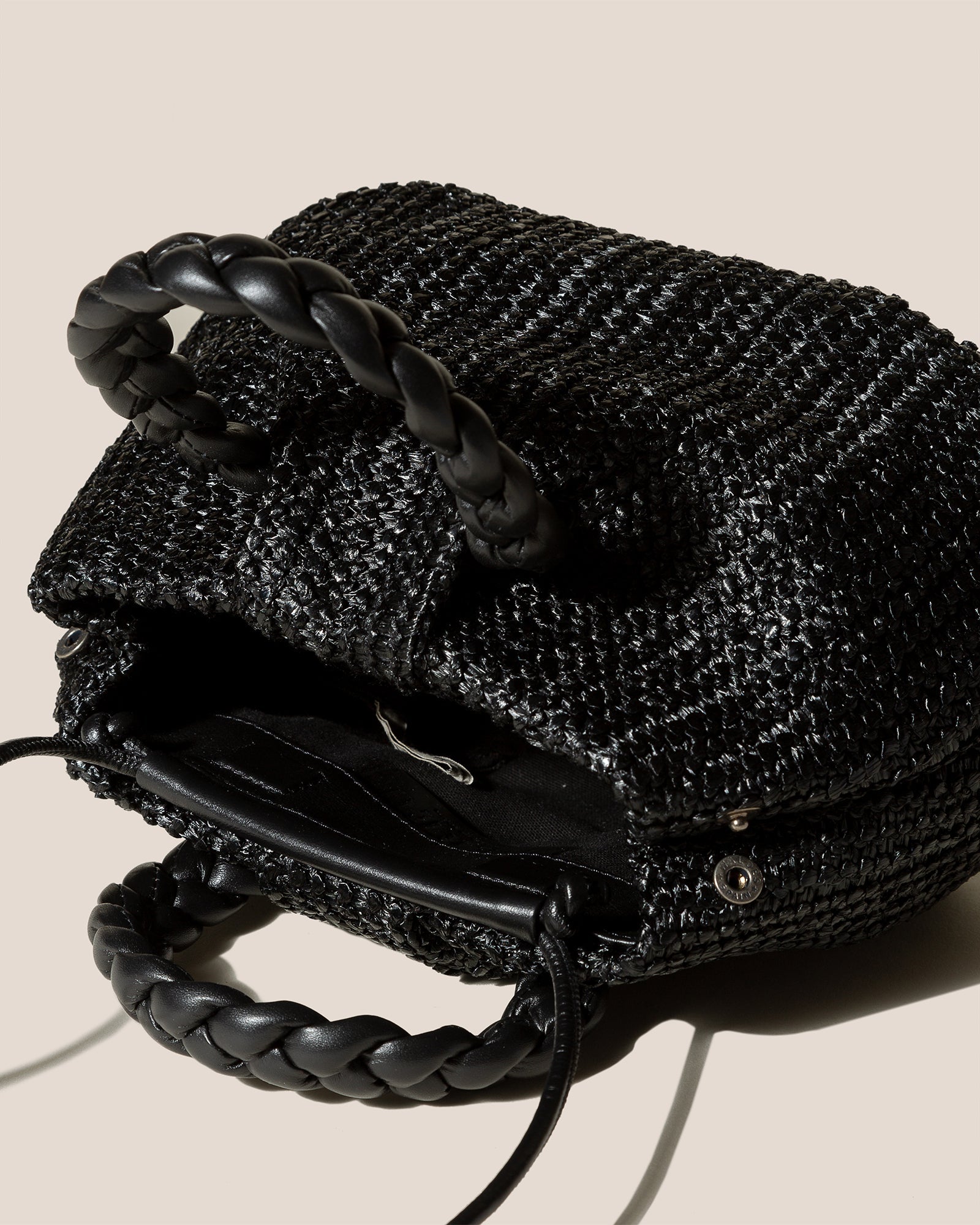 BOMBON M RAFFIA - Medium Plaited-handle Raffia Handbag