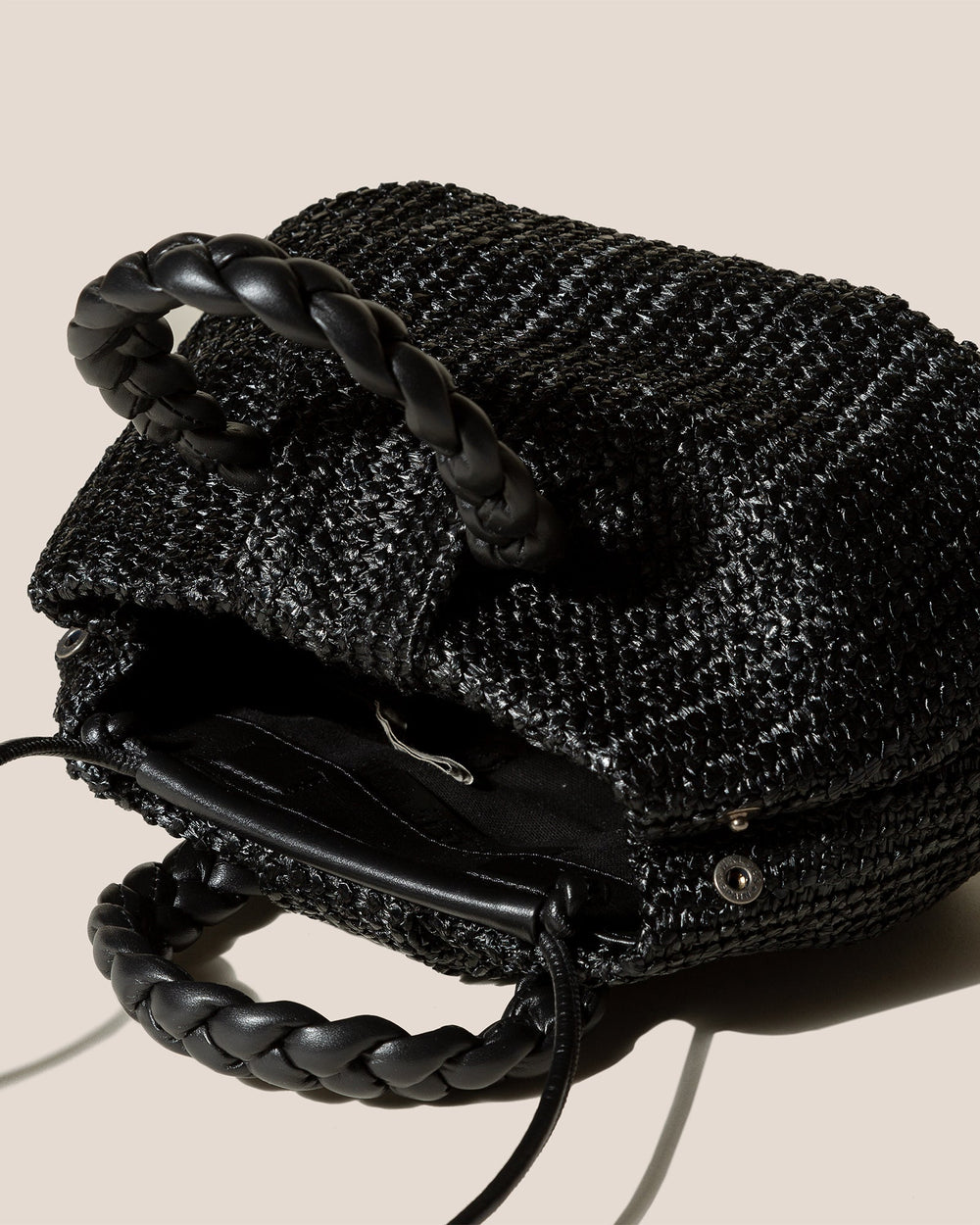 BOMBON M RAFFIA - Medium Plaited-handle Raffia Handbag