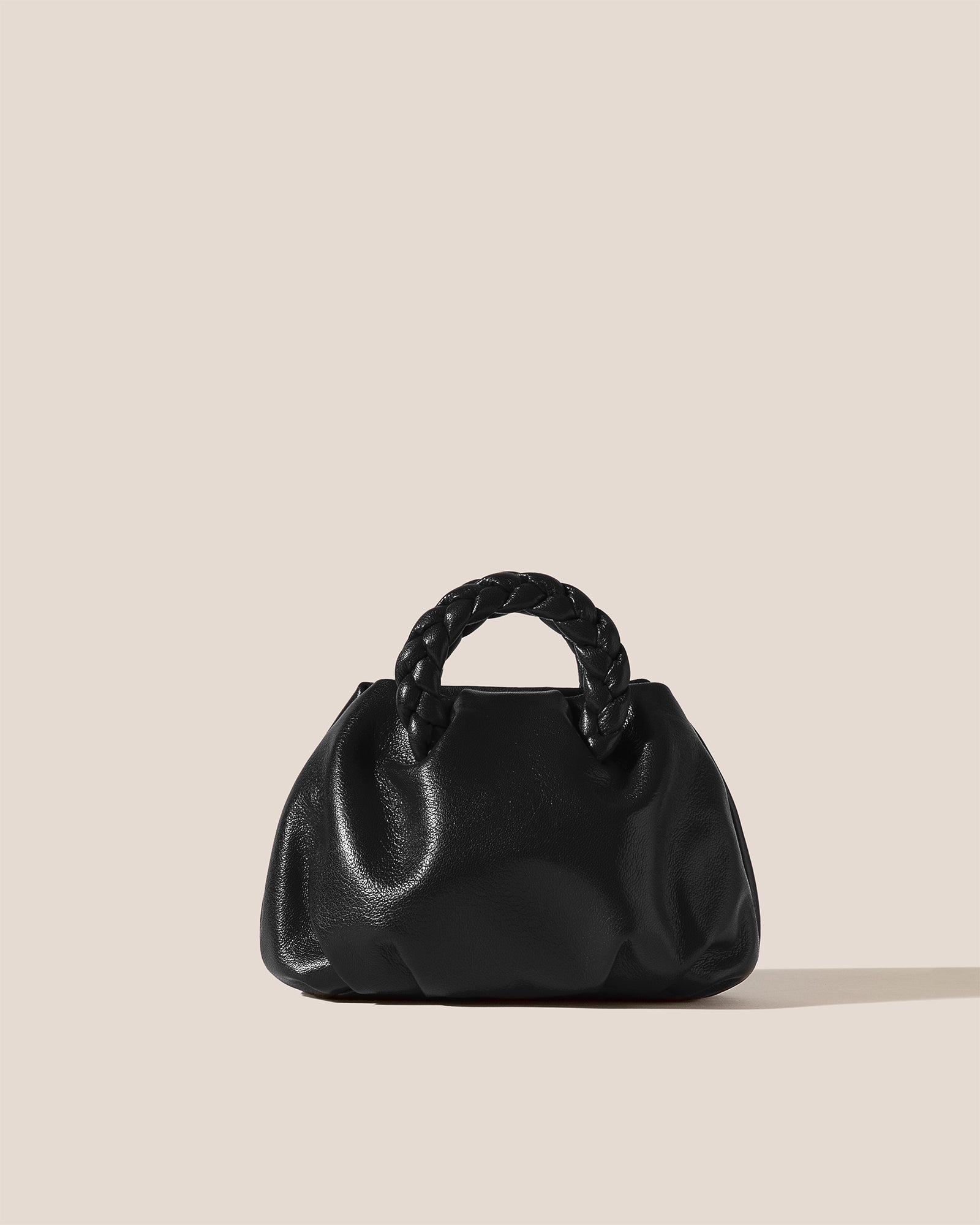 BOMBON SUPPLE SHINY - Plaited-handle Leather Handbag