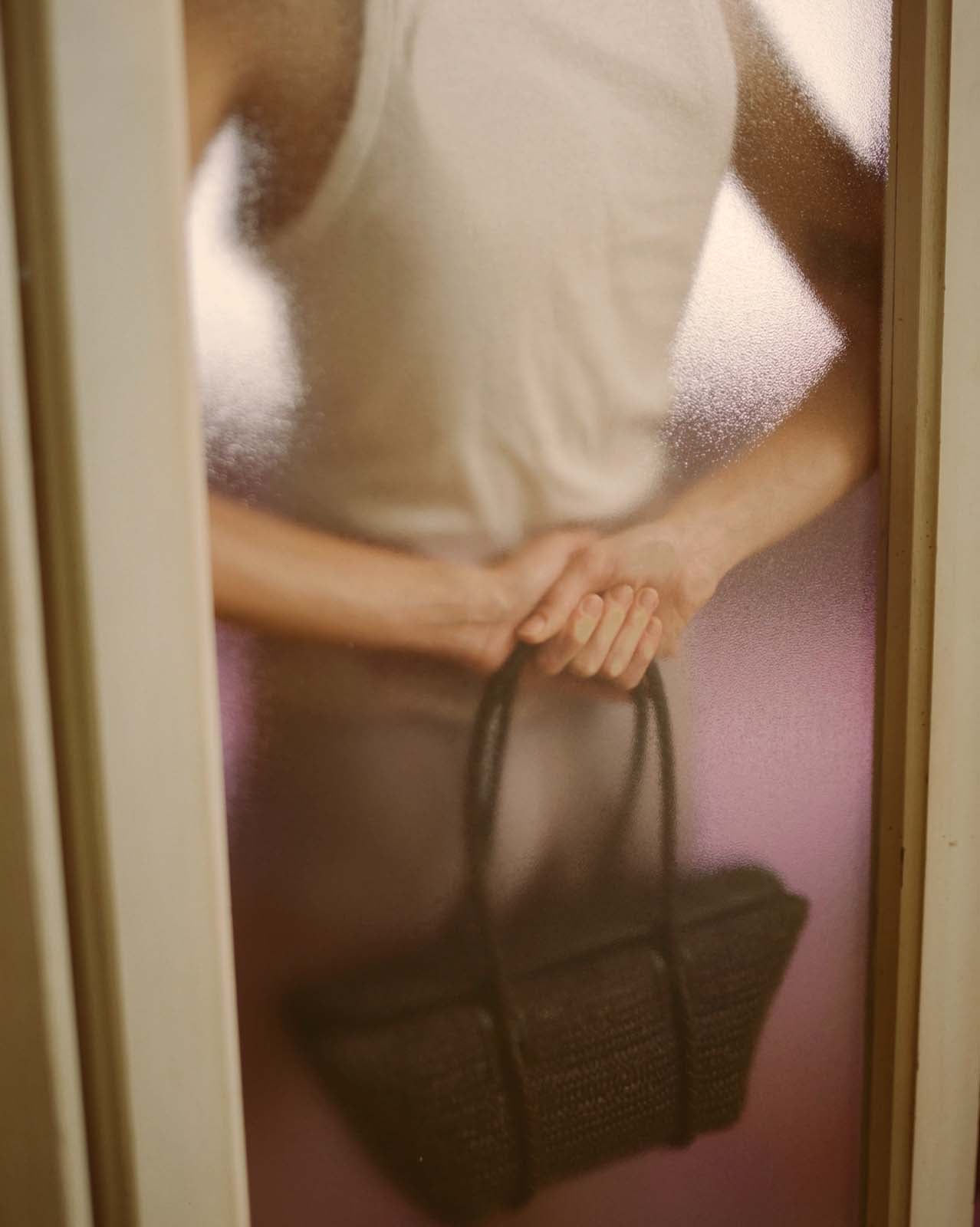 FORNA RAFFIA - Leather Framed Shoulder Bag