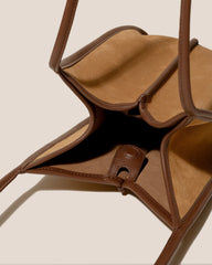 CALELLA BUCKET SUEDE - Leather-trimmed Shoulder Bag
