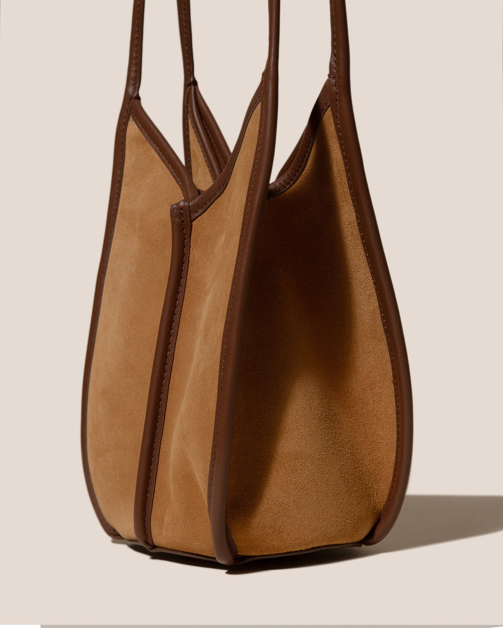 CALELLA BUCKET SUEDE - Leather-trimmed Shoulder Bag