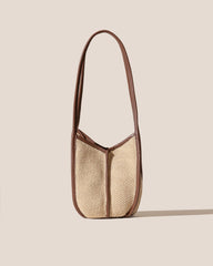 CALELLA BUCKET SOFT RAFFIA - Leather-trimmed Shoulder Bag