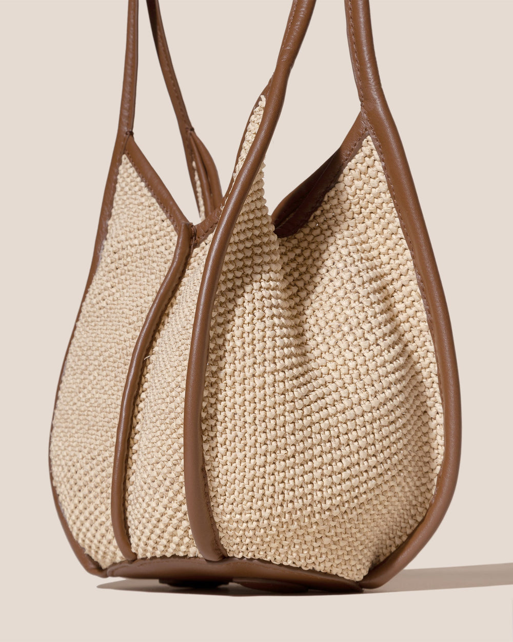 CALELLA BUCKET SOFT RAFFIA - Leather-trimmed Shoulder Bag