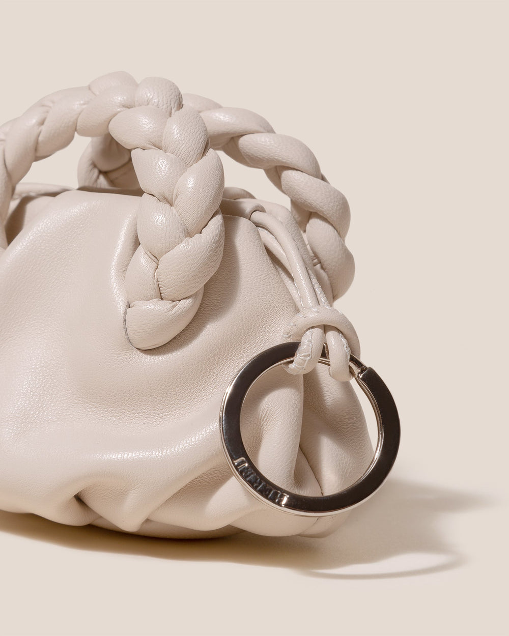 BOMBON MINI PURSE - Plaited-Handle Leather Keychain Purse