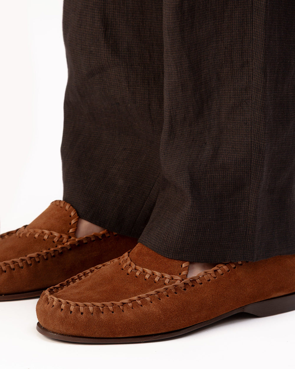 SASTRE SUEDE - Braided Seams Slip-on Loafer