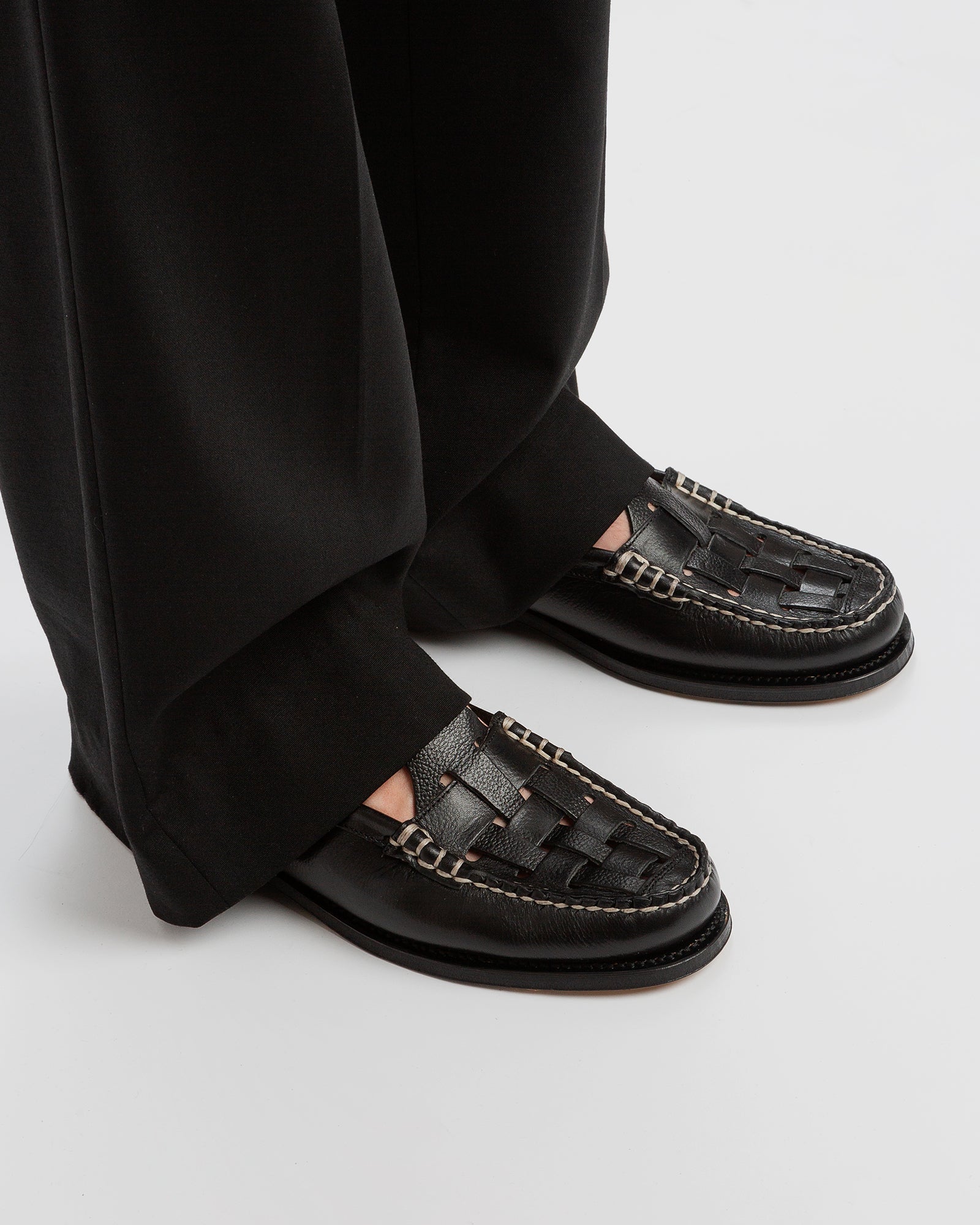 FERRIOL MULE - Woven T-bar Mule Loafer