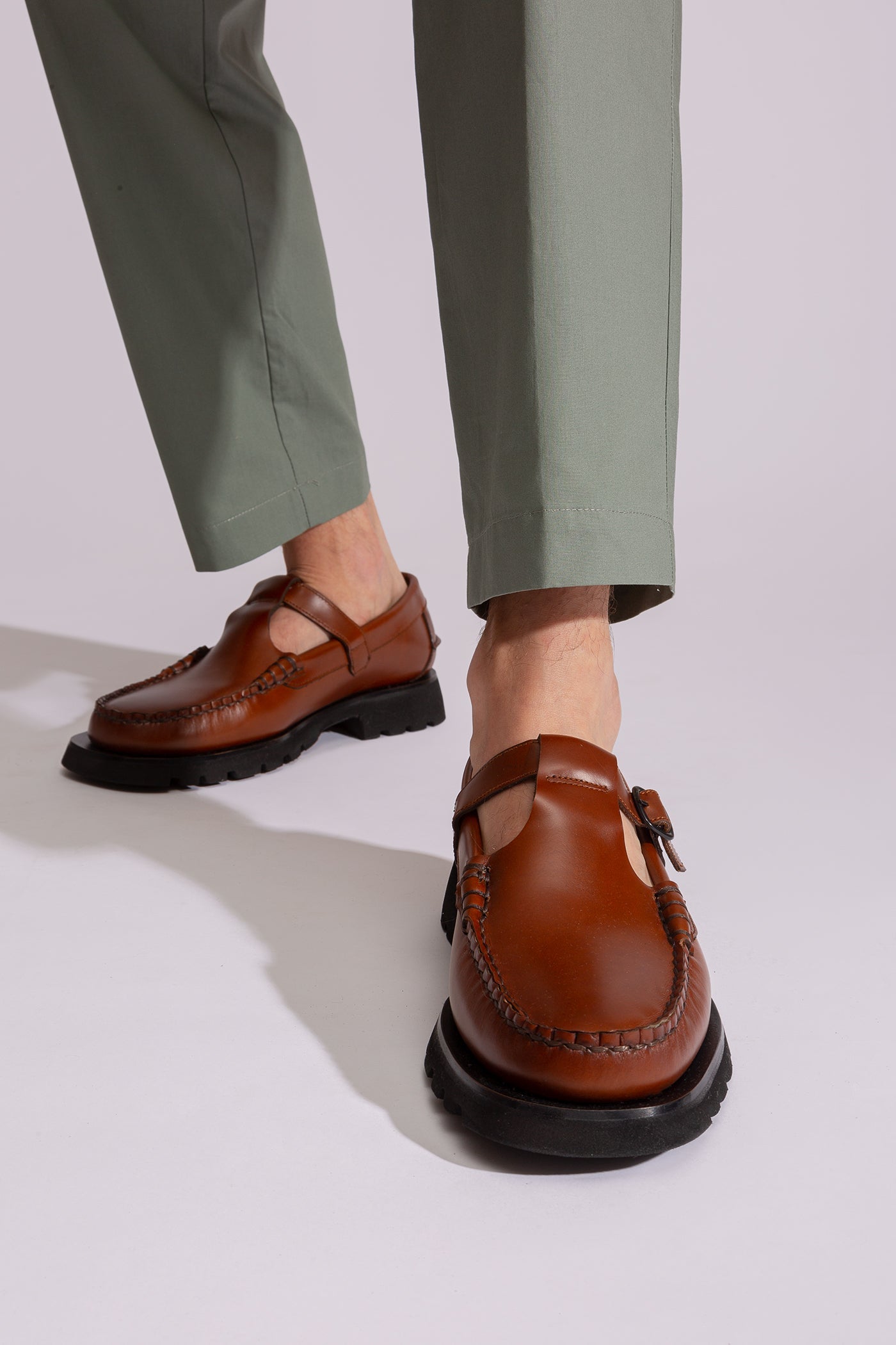 ALBER SPORT - Tread Sole T-Bar Loafer