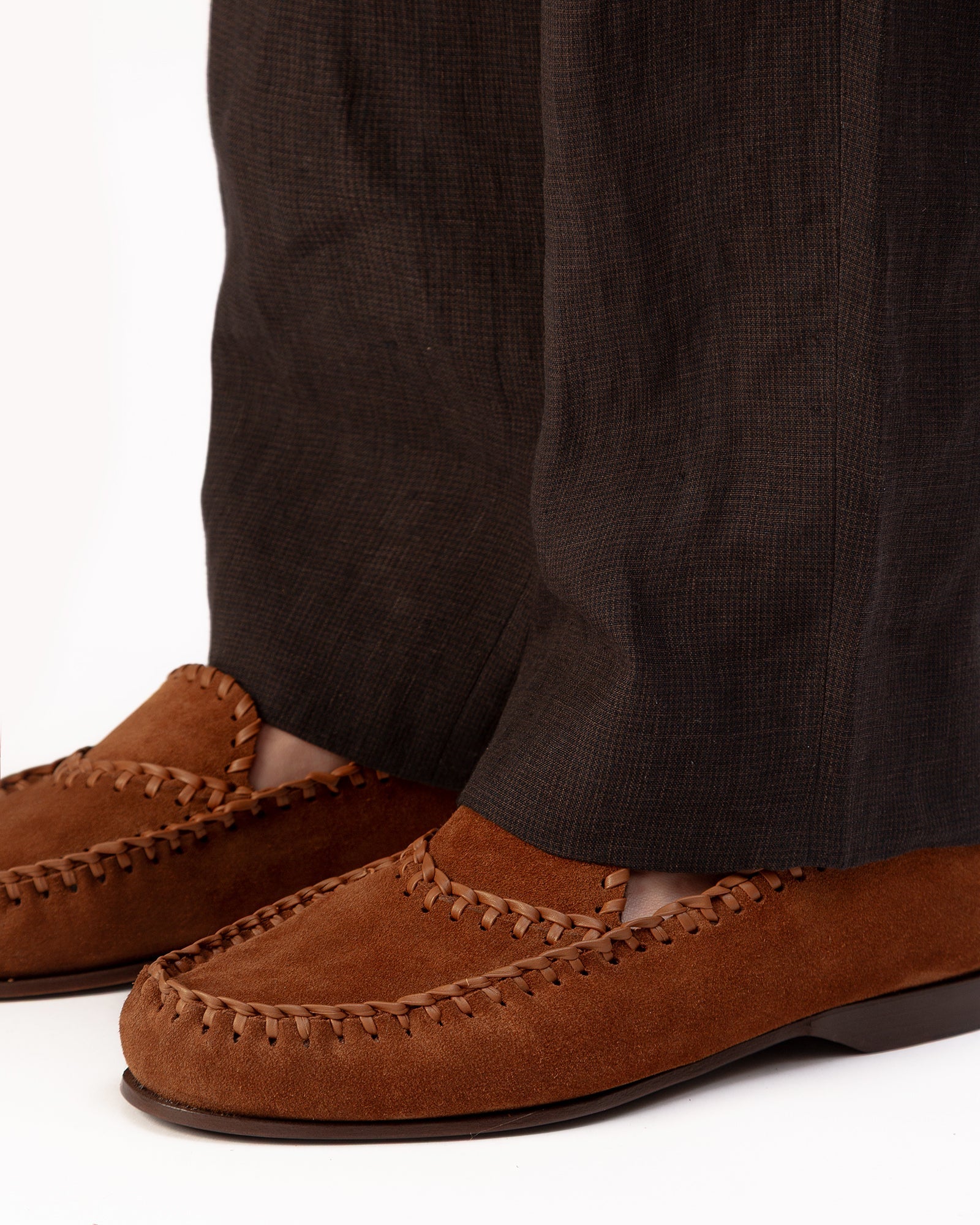 SASTRE SUEDE - Braided Seams Slip-on Loafer