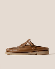 FERRIOL MULE RUBBER VEG TAN - Woven T-bar Mule Loafer
