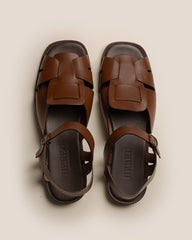 ROCA GRAINY VEG TAN - Square-toe Fisherman Sandal