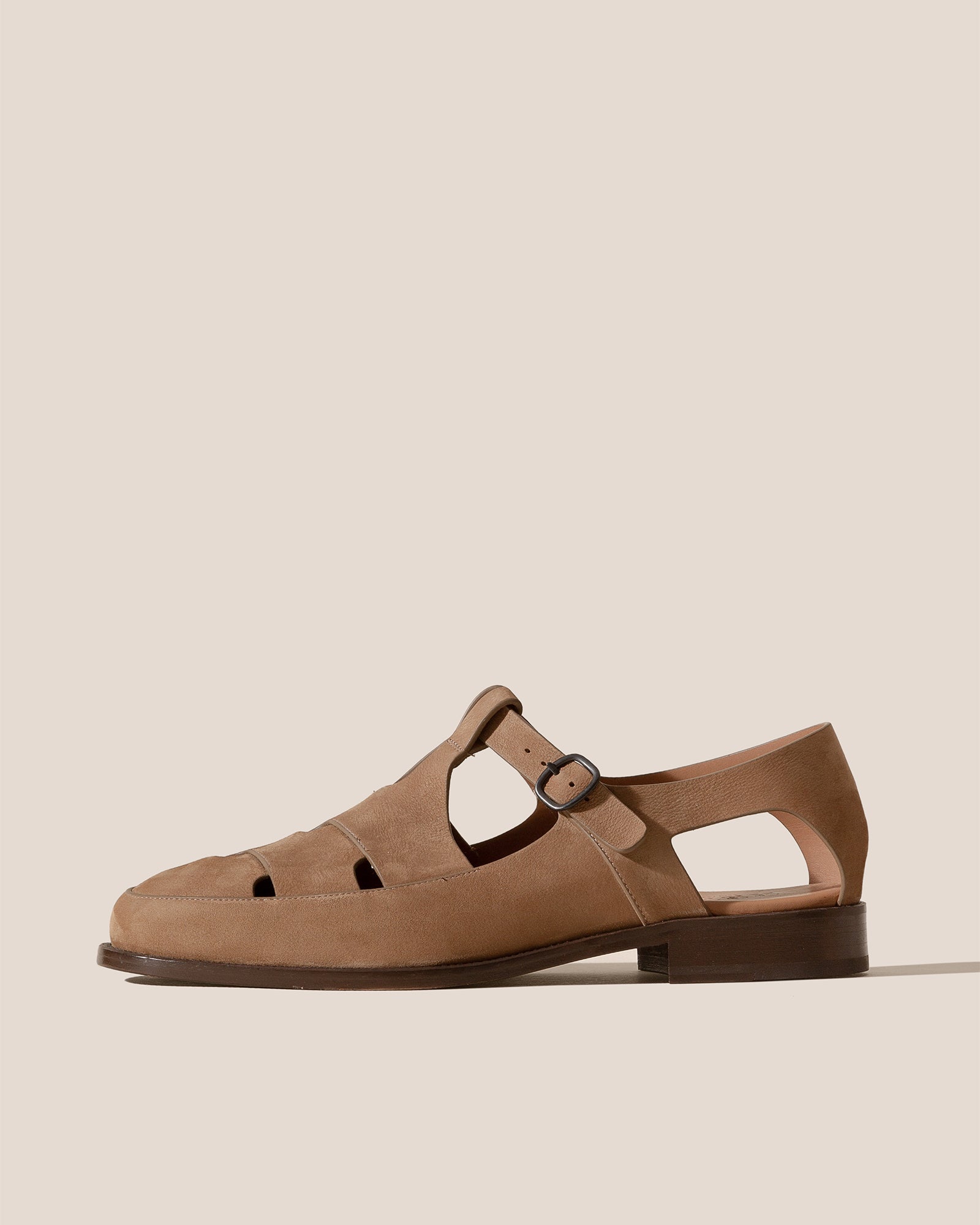BESSO NUBUCK - Woven T-bar Sandal