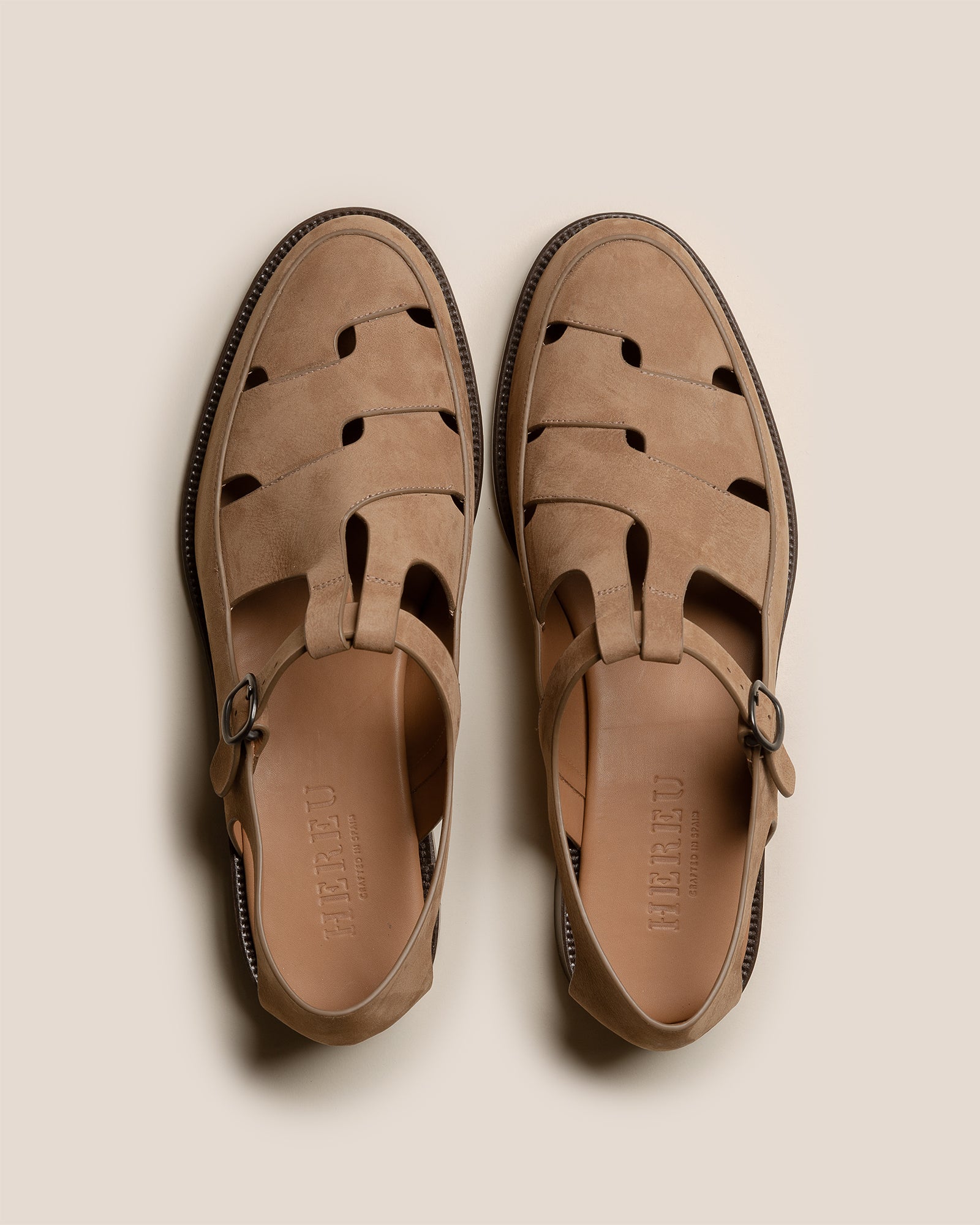 BESSO NUBUCK - Woven T-bar Sandal