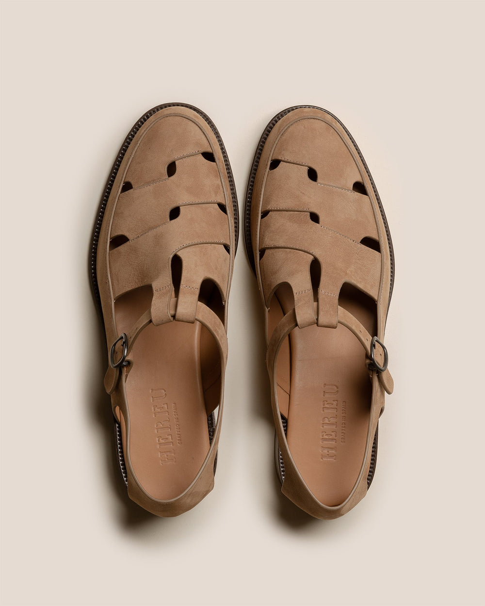 BESSO NUBUCK - Woven T-bar Sandal
