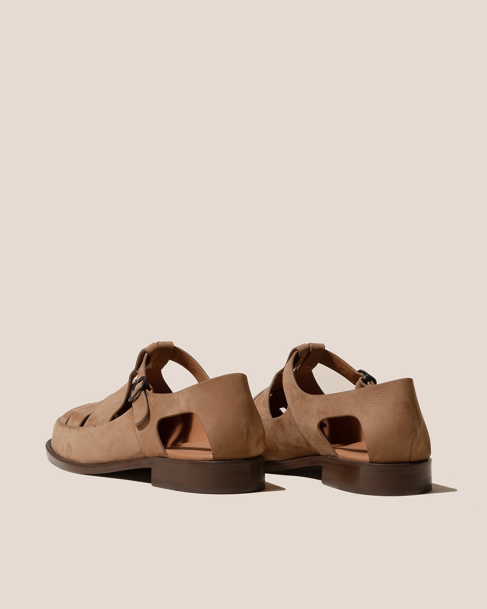 BESSO NUBUCK - Woven T-bar Sandal
