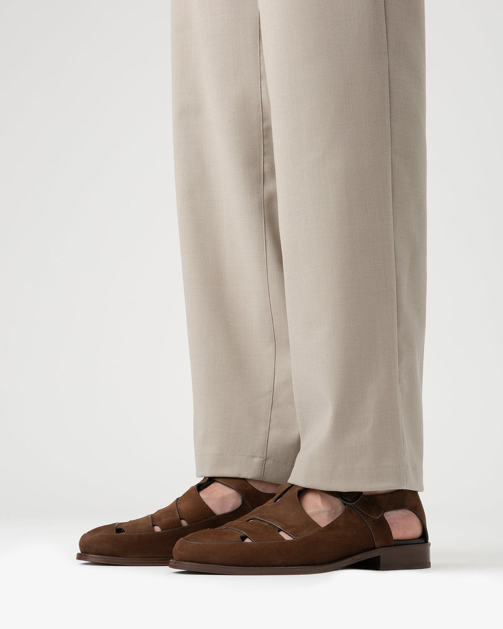 BESSO NUBUCK - Woven T-bar Sandal
