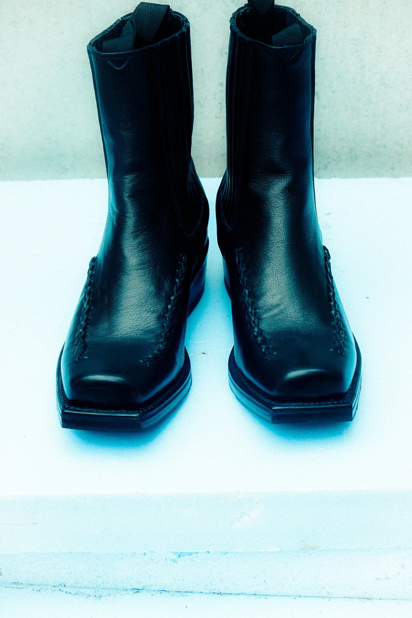 AGULLA - Square-Toe Braided Detail Chelsea Boot