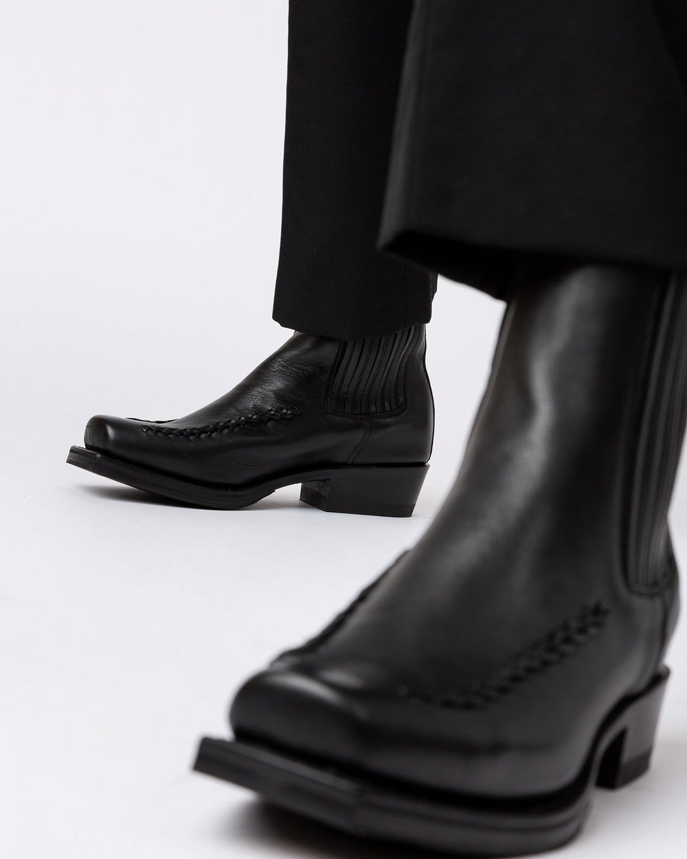 AGULLA - Square-Toe Braided Detail Chelsea Boot