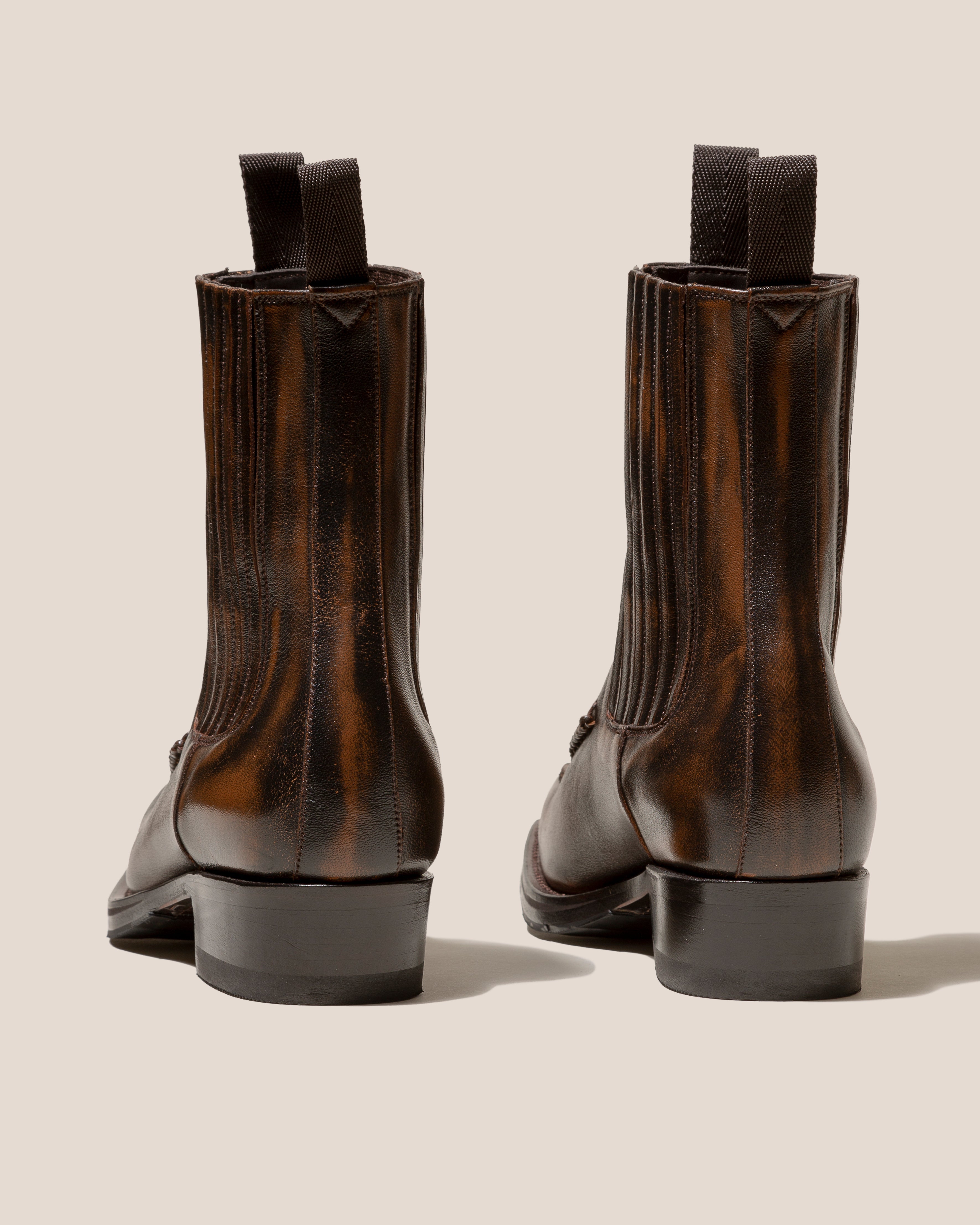 AGULLA - Square-Toe Braided Detail Chelsea Boot