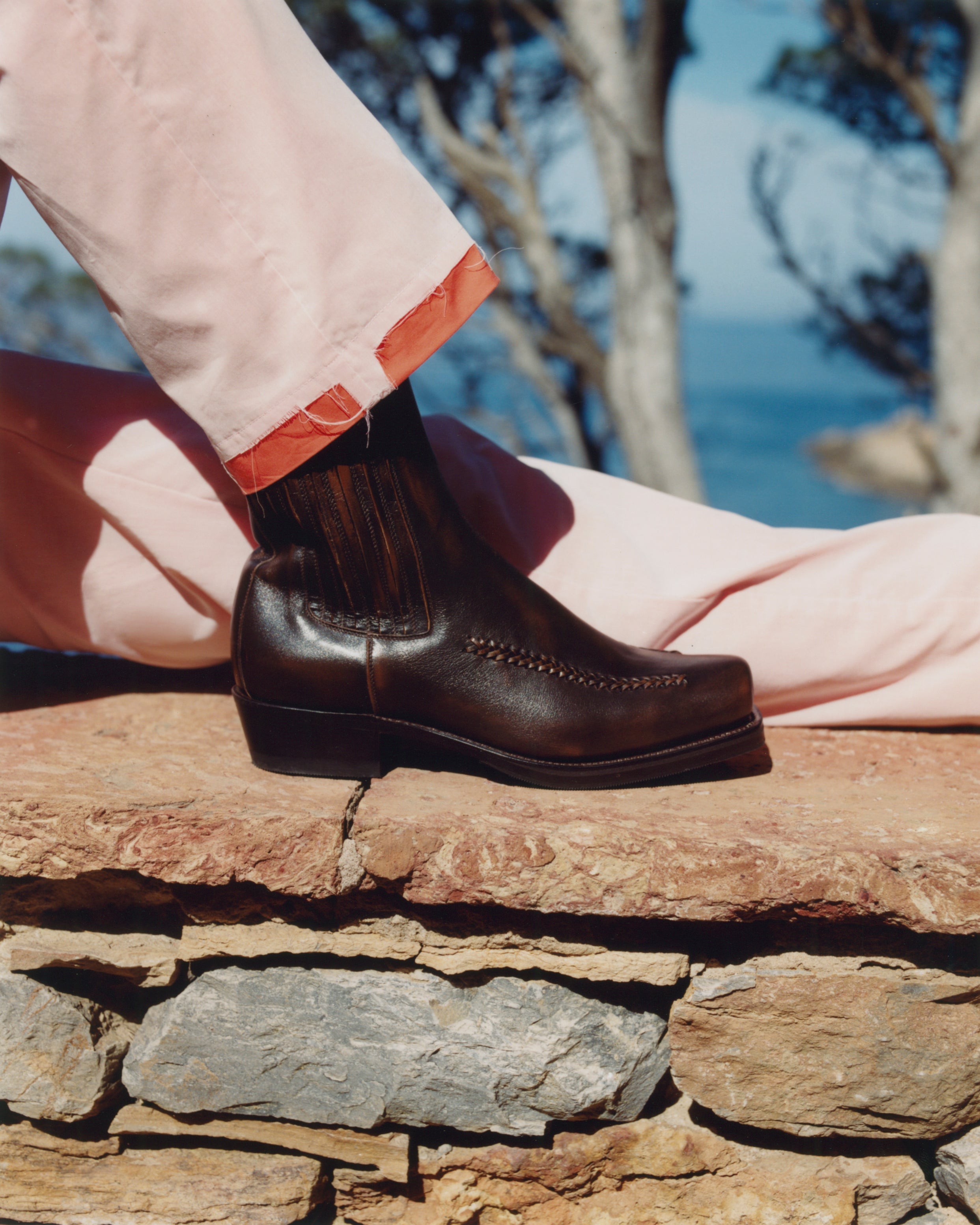 AGULLA - Square-Toe Braided Detail Chelsea Boot