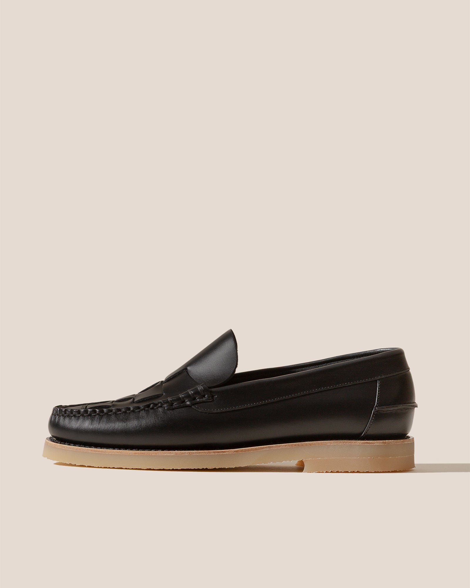 NOMBELA RUBBER VEG TAN - Interwoven Detail Slip-On Loafer