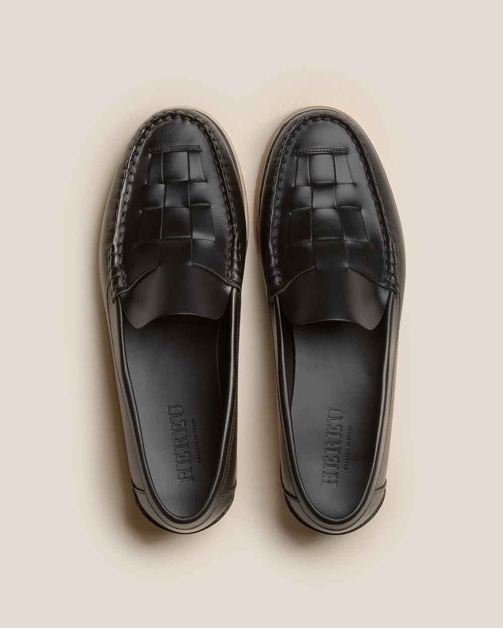 NOMBELA RUBBER VEG TAN - Interwoven Detail Slip-On Loafer