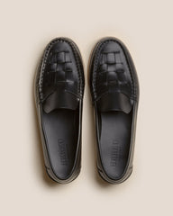 NOMBELA RUBBER VEG TAN - Interwoven Detail Slip-On Loafer